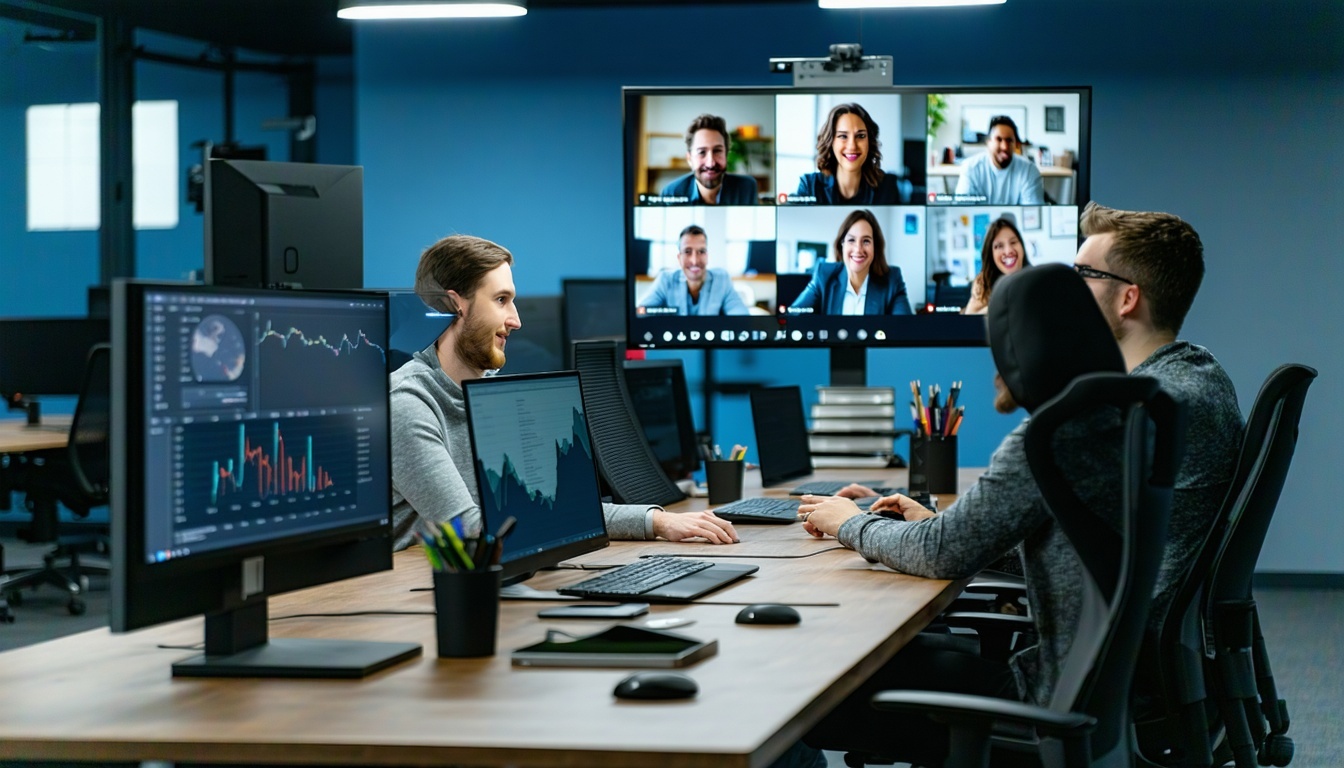 U.S. tech team collaborating with Latin American IT professional via video call